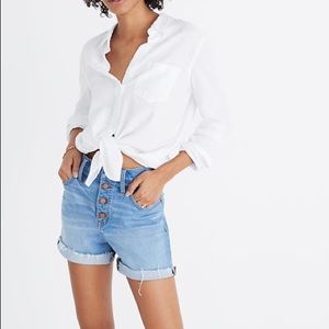 Madewell High-Rise Denim Shorts Button Front Sz 28